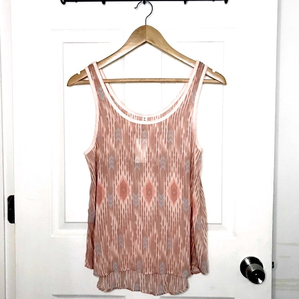 Sheer Pastel Psychedelic Hippie Native Tribal Aztec Geometric Tank Top